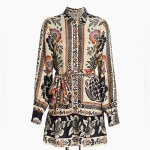 Farm Rio Belted Floral Mini Dress - M